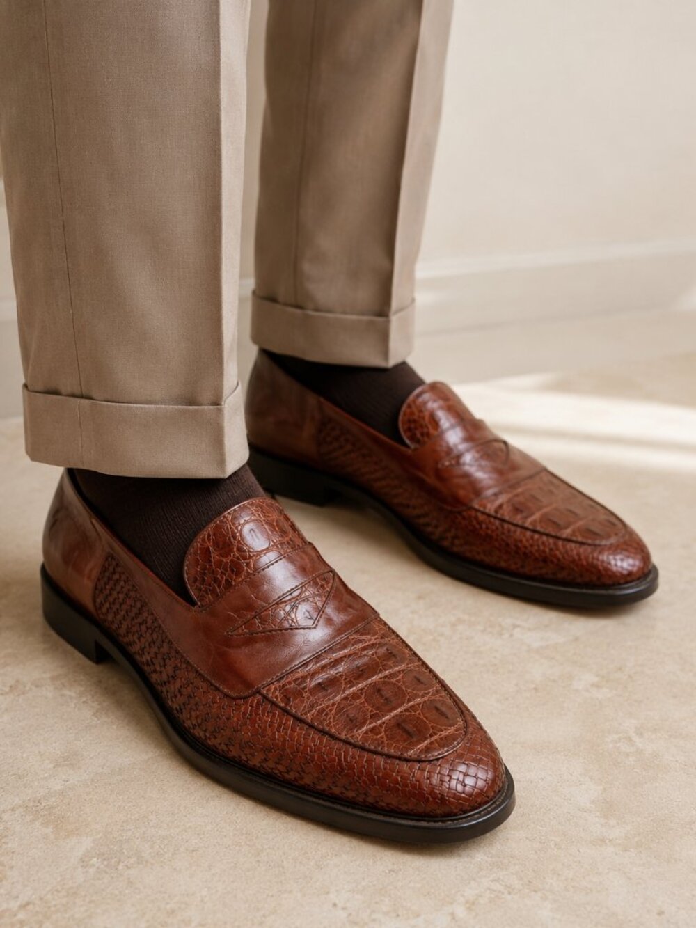 Vintage Mezlan “Catania” Genuine Crocodile Loafers – Men’s 10M | Made in Spain